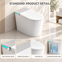 WC intelligent de petite taille 580 mm avec siège chauffant, lavage à l'eau chaude, télécommande et chasse d'eau par siphon