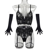 Ensemble de Lingerie de Luxe pour Femme de Haute Qualité, Sexy et Tendance, avec Broderie de Plumes, Body Glove, Sous-vêtements en Dentelle Fantaisie pour Femme, Niveau de Maintien Ferme