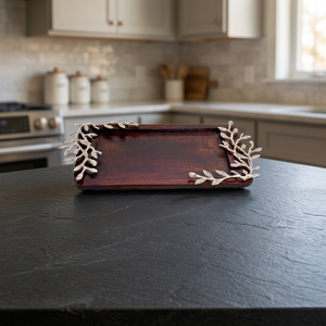 Plateau de service portable en bois certifié, de forme rectangulaire unique et écologique, pour la maison, dernier design, en promotion - Product Image 1