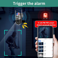 Caméra de sécurité IP sans fil solaire extérieure 4MP avec détection humaine IA, double mode WiFi/4G, pour maison, parking, entrepôt