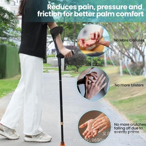 Zehan Cane <b>Pad</b> Adjustable Elbow Forearm Support Black Non Slip Handle <b>Pad</b> For <b>Walking</b> Aid Rehabilitation Equipment - Product Image 4