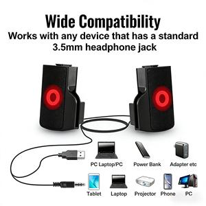 Mini haut-parleur USB portable à clipser en plastique pour ordinateur portable, ordinateur <span class=keywords><strong>de</strong></span> bureau, tablette, lecteur <span class=keywords><strong>de</strong></span> musique - Product Image 5