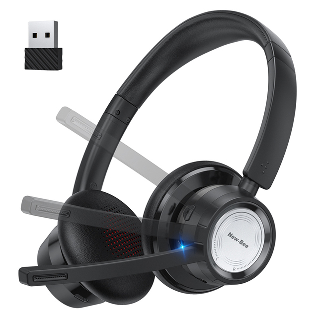 Wholesale Price Computer Headset Noise Cancelling Wireless Bluetooth Headphone with Adapter, Dual Mic Noise Cancelling Headphone