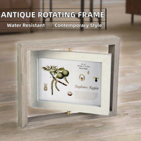 Cadre photo flottant moderne rotatif et mobile à faire soi-même pour bureau, avec découpe et impression, en bois imperméable pour la décoration intérieure