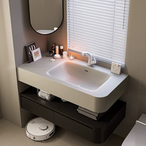 Light luxury hotel style washbasin bathroom cabinet washbasin bathroom cabinet combination - Product Image 5
