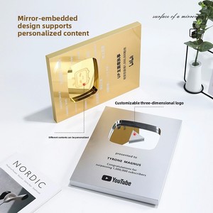 1 Premio Promozionale Pulsante <span class=keywords><strong>Play</strong></span> di <span class=keywords><strong>YouTube</strong></span>, Scudi in Alluminio di <span class=keywords><strong>YouTube</strong></span>, Trofei e Targhe di <span class=keywords><strong>YouTube</strong></span> all'Ingrosso - Product Image 5