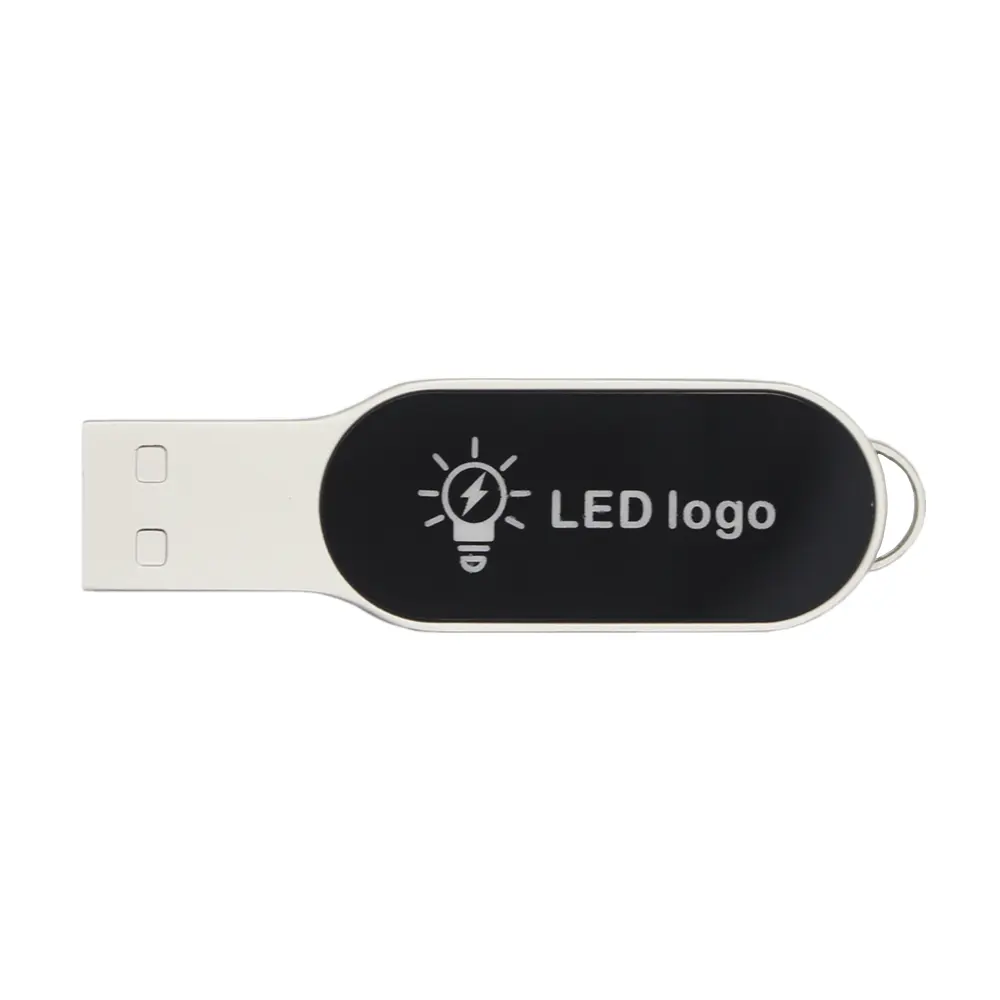 Ellisse Light-Up Logo in metallo USB Flash Memory Pen Disk 8GB a 128GB nuovo compatibile con il telefono e PC per la promozione