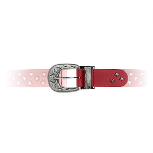 Cintura in Pelle con Fibbia Ovale Retrò e Stella a Cinque Punte 3,8 CM, Cinture Moda Donna - Product Image 1