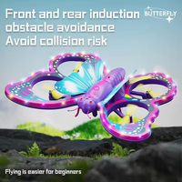PANDAS 2.4G RC Quadricoptère intelligent avec lumière LED, détection gestuelle, retour automatique, électrique, intérieur-extérieur, papillon scintillant, télécommande