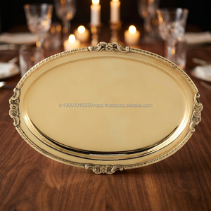 Plato Ovalado de Latón Ecológico Hecho a Mano de 9 Pulgadas con Detalles Grabados Tribales, Diseño Clásico y Tradicional, Tapa para Olla para Uso Doméstico y Comercial - Product Image 4