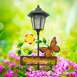 Solar Garden <b>Light</b> Led Hexagonal Iron Art With Welcome <b>Sign</b> Free Standing Water Resistant Quanzhou Made - Product Image 3