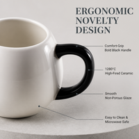 Mug à café en porcelaine 380 ml (13 oz) – Tasse en céramique fantaisie, compatible lave-vaisselle et micro-ondes, idéal pour la maison, le bureau et les fêtes