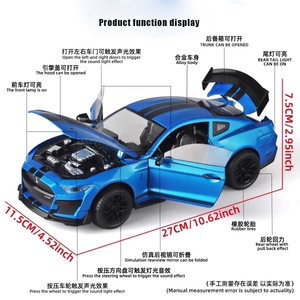 2025 nouveau Style <span class=keywords><strong>1</strong></span>:18 <span class=keywords><strong>Mustang</strong></span> GT500 moulé sous pression voitures alliage modèle sport modèle retirer Collection affichage enfants cadeaux amoureux de la voiture - Product Image 6