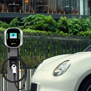 Zencar 6A-32A วอลบ็อกซ์แบบปรับได้32A ที่ชาร์จ EV แบบที่ติดผนัง7.2KW แบบที่2 6mA DC