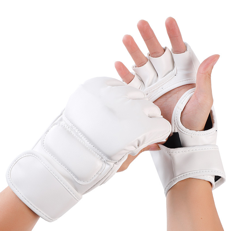 Guantes de boxeo Hombres Mujeres Pro Training Sparring Cuero Muay Thai MMA Kickboxing Adulto Saco de boxeo pesado Guantes Mitts Focus Pad