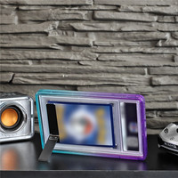 Étui de protection en TPU+PC+verre trempé avec dégradé de couleurs brillantes pour cartes gradées PSA/CGC 35PT avec support