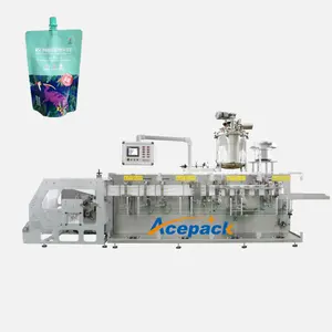 Big doypack super market fancy pouches fully automatic packing line bag making with spout filling sealing machine