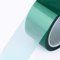 Cinta de PET aislante de alta temperatura 0,06mm Silicona resistente al calor Adhesivo de un solo lado Revestimiento de polvo verde Enmascaramiento