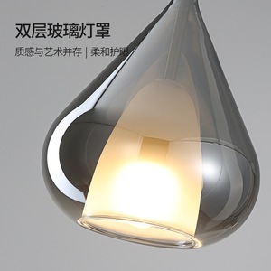 Modern Minimalist Nordic Style Three-Head Pendant <b>Light</b> High-End Creative Glass Chandelier for <b>Dining</b> Room Bedroom for Home - Product Image 6