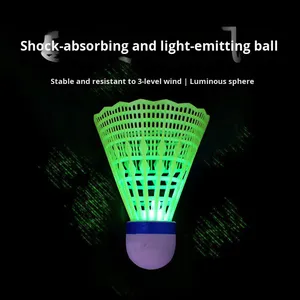 ลูกแบดมินตันแบบสั่นสะเทือน มีไฟ LED ด้านใน ทำจากไนลอนโฟม ทนทาน พร้อมไฟ LED ภายใน  สามใบ - Product Image 5