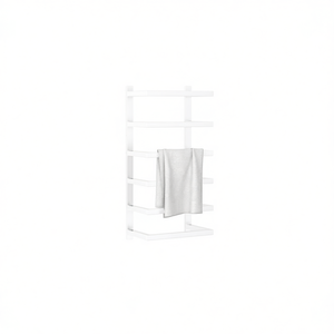 Porte-serviettes mural en acier inoxydable blanc, 18,9 pouces, design minimaliste, chauffe-serviettes de salle de bain, 4 barres et plus - Product Image 1