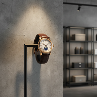 Montre de plongée automatique pour hommes, nouvelle mode, bracelet en cuir, boîtier en acier inoxydable, cadran en cristal saphir, résistant à l'eau 5 bars