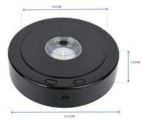 Présentoir rotatif LED noir 360 support de lampe de Base de lumière d'affichage USB ou cristal de verre d'art de puissance de batterie