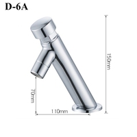 Robinet de lavabo de qualité supérieure en laiton chromé, monocommande, à fermeture automatique, économiseur d'eau