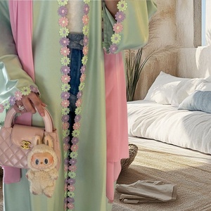 Customizable Abaya Popular Spring Summer Embroidery Flowers Modest Elegant Daily Eid Women Abaya 2025 New Abaya - Product Image 1