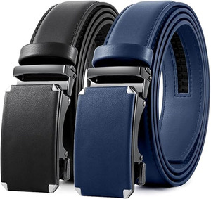 <span class=keywords><strong>Cintura</strong></span> elegante da <span class=keywords><strong>uomo</strong></span> con fibbia a cricchetto - Vera pelle regolabile da 1 3/8 pollici, lunghezza tagliabile, con confezione regalo - Product Image 1