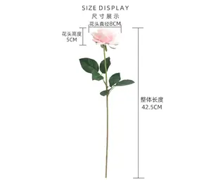 H-039 nouvelles idées de produits 2023 fleur de rose artificielle toucher réel sensation de main fleurs humides tige unique pour mariage