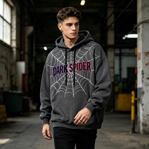 <span class=keywords><strong>Felpa</strong></span> con Cappuccio Personalizzata con Stampa <span class=keywords><strong>Ragno</strong></span>, Oversize, Streetwear da <span class=keywords><strong>Uomo</strong></span>, Stampa Serigrafica 100% Cotone - Product Image 3