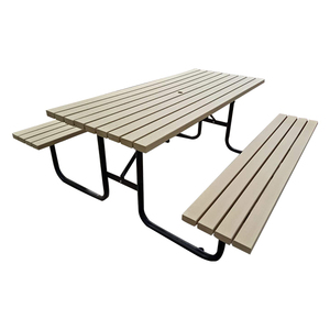 <span class=keywords><strong>Table</strong></span> de camping extra longue en <span class=keywords><strong>composite</strong></span> bois-plastique d'extérieur avec banc, <span class=keywords><strong>table</strong></span> de pique-nique rectangulaire en bois pour patio - Product Image 5
