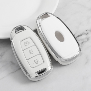 Housse de <span class=keywords><strong>clé</strong></span> en TPU à 3/4/5 boutons et garniture argentée pour <span class=keywords><strong>Hyundai</strong></span> Tucson L/Sonata-Étui de protection anti-rayures avec crochet - Product Image 3