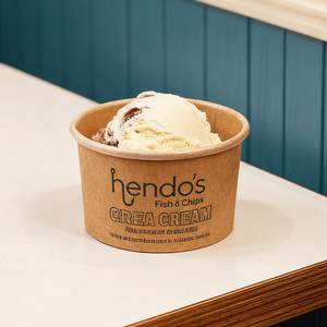 Envases de Papel Impresos Personalizados Profesionales, Vasos para Helado de Grado Alimenticio, Recipientes para Helado para Tiendas de Gelato Premium - Product Image 1