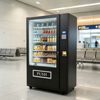 Distributeur automatique de boissons et de collations compact avec étagères coulissantes et portes à accès facile