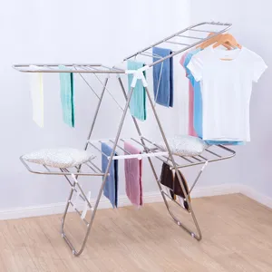 Wholesale Custom Collapsible Clothes Drying Rack Home Use Save Space Foldable Laundry Hangers Racks