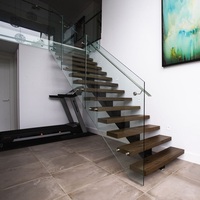 Escalier flottant à faisceau mono à limon unique peu encombrant Escalier droit et arc Design