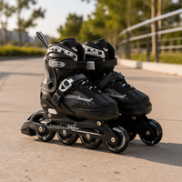 Patins à roulettes ajustables à 4 roues Banwei avec frein au talon bleu noir rouge