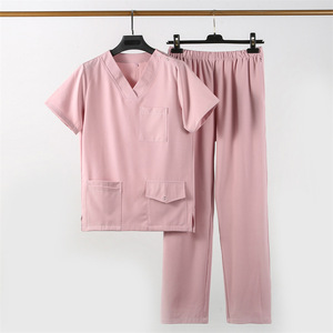 Tenues médicales extensibles de haute qualité avec logo personnalisé, col en V, pour femmes et hommes, ensemble de blouses et uniformes médicaux - Product Image 3