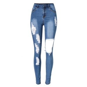 กางเกงยีนส์ขาดทรงบอยเฟรนด์เอวสูงสำหรับผู้หญิง สไตล์วินเทจเท่ๆ ทรงตรง ใส่สบายสำหรับสาวๆ กางเกงยีนส์ทรงสลิมสำหรับผู้หญิง - Product Image 1