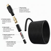 Câble USB Type-C de charge rapide 5M PD 100W avec gaine en PVC pour Macbook et autres appareils