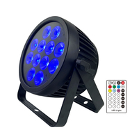 Projecteur PAR extérieur sur batterie 12*12W RGBWAUV 6-en-1 pleine couleur, projecteur PAR plat avec télécommande, 12 LED PAR Can Uplight