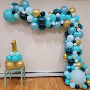 Globos Azul Turquesa Dorado, Paquete de 60, 12 Pulgadas, Verde Menta Metálico, Dorado Cromado, Azul Marino, para Decoración de Aniversarios y Comuniones - Product Image 5