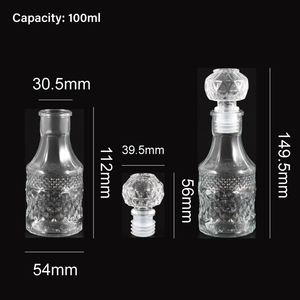 Venta de fábrica <span class=keywords><strong>Barato</strong></span> Buena 100mL Mini Decantador de <span class=keywords><strong>whisky</strong></span> de vidrio Botella de vino de vidrio hermético con tapón de vidrio - Product Image 5