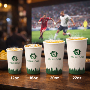 Échantillon Gratuit Personnalisé 22oz Doré Simple Paroi Papier Kraft Écologique Sans BPA Anti-Fuite Résistant au Four Football Jetable - Product Image 2