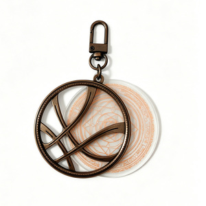 Porte-clés de basketball personnalisé en alliage de zinc ajouré avec dos en acrylique transparent imprimé UV et mousqueton - Product Image 2