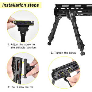 조절 가능한 접이식 전술 양각대 360 °   사냥용 회전 접이식 알루미늄 합금 삼각대 - Product Image 3