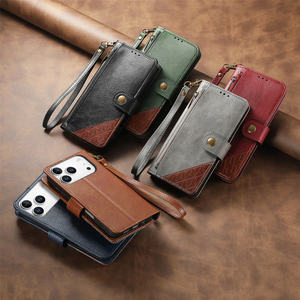 Étui portefeuille magnétique en cuir PU pour téléphone portable avec porte-cartes et bracelet court motif cœur pour 17 Pro Max 16 - Product Image 4