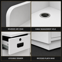 Comptoir de caisse blanc pour commerce de détail, petit bureau d'accueil avec tiroirs verrouillables, armoire, comptoir de caisse pour boutique commerciale, OEM ODM